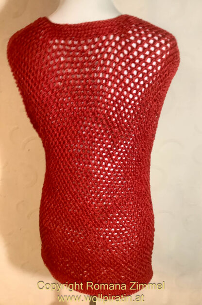 Ärmelloses Sommer Shirt, tunesisch gehäkelt – Bild 3