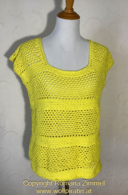 Ärmelloses Sommer Shirt, tunesisch gehäkelt – Bild 10