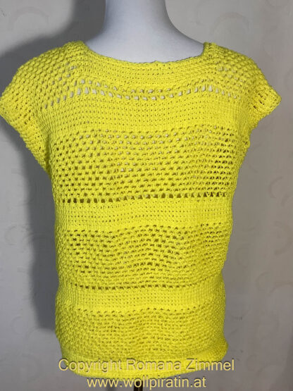 Ärmelloses Sommer Shirt, tunesisch gehäkelt – Bild 11